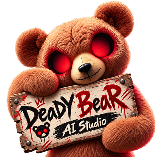 DeaDY BeaR holding an AI Studio sign